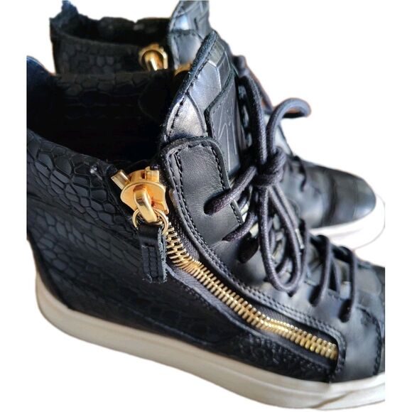 Guisepppe Zanotti London TR Donna Stamped Croc Mid Top Sneaker Women's Size... - Picture 3 of 16